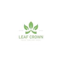 Leaf with crown logo design icon illustration vector
