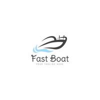 Ilustración de icono de diseño de logotipo de jet boat vector