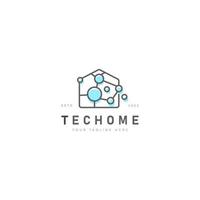 Line tech home connect logo design icon illustration vector