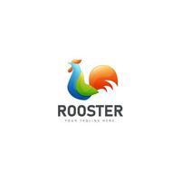 Rooster gradient logo design icon illustration vector