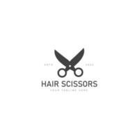 Hair scissors logo design icon illustration vector