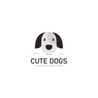 Cute dog face logo design icon illustration vector