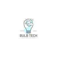 Bulb with technology connection logo design icon illustration vector