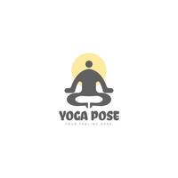 personas yoga pose logotipo diseño icono ilustración vector