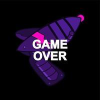 poster game over isolated dark background vector