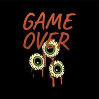 poster game over isolated dark background vector