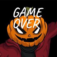 poster game over isolated dark background vector