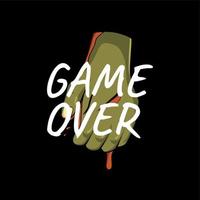 poster game over isolated dark background vector