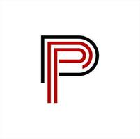 simple P, DP, PD, PPP initials line art company logo vector