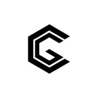 cg, gc, cgc iniciales logotipo de la empresa de arte de línea geométrica vector