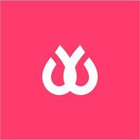 simple w, pwp, uwu, initials geometric line art company logo vector