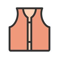 Life Jacket Filled Line Icon vector