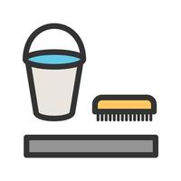 Washing Floor Filled Line Icon vector