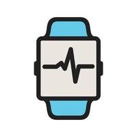 Heartbeat Count Filled Line Icon vector