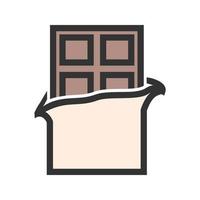 icono de línea llena de chocolate vector
