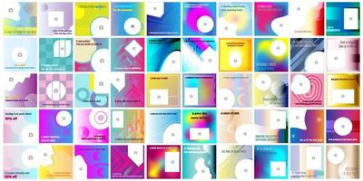 mega colección de 50 plantillas de diseño de publicaciones en redes sociales vector