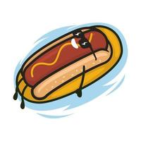 Cute Hotdog mascot fast food vector