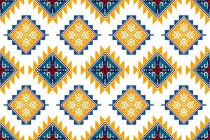 diseño de patrones sin fisuras étnicos ikat. alfombra de tela azteca adornos de mandala decoraciones textiles papel tapiz. fondo de vector de bordado tradicional de pavo étnico nativo boho tribal