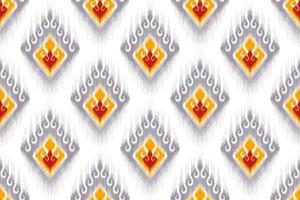 Ikat ethnic seamless pattern design. Aztec fabric carpet mandala ornaments textile decorations wallpaper. Tribal boho native ethnic turkey traditional embroidery vector background