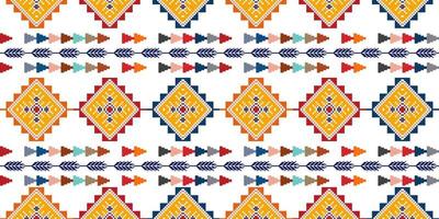 diseño de patrones sin fisuras étnicos con motivos geométricos abstractos. alfombra de tela azteca adornos de mandala decoraciones textiles papel tapiz. fondo de vector de bordado tradicional de pavo étnico nativo boho tribal