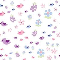 vector pattern with cute colorful birds