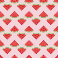 Pattern of pieces watermelon, slices with seed. Cute vector background.