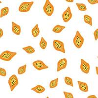 Set of vector seamless patterns with fruits, papaya. Trendy hand drawn textures. Modern abstract design for paper, cover, fabric, interior decor and more.