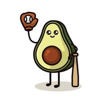 Cute avocados mascot in sport game pose vector