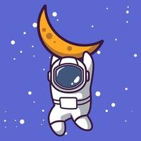 Cute astronaut mascot space theme vector