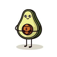 Cute avocados mascot in sport game pose vector