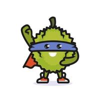 Cute durian mascot vector