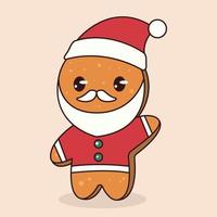 Cute gingerbread mascot vector