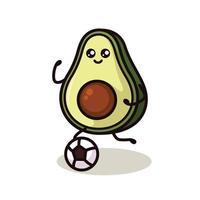 Cute avocados mascot in sport game pose vector