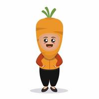 cute vegetable costume mascot vector