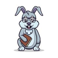 Cute bunny mascot education and school related design vector