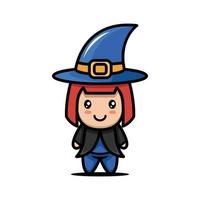 Cute kid with Halloween costume vector