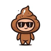 Cute poop mascot character design vector