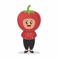 cute vegetable costume mascot vector