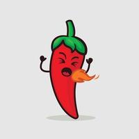 Chilli mascot design vector