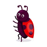 Cute ladybug mascot design vector