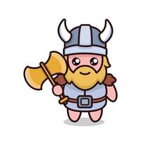 cute viking mascot vector