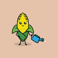 Farming corn mascot vector