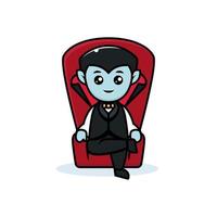 Cute Dracula male mascot vector