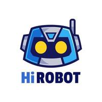 Cartoon Robot Head Logo Design vector
