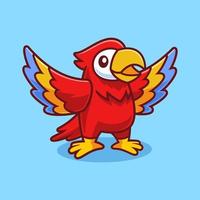 Cute Parrot Cartoon flap Wings vector