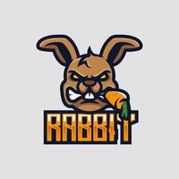 Rabbit esport logo design vector