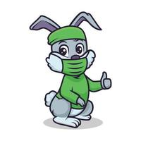 Cute doctor bunny mascot design vector
