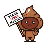 Cute poop mascot for no racism design vector