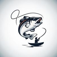 diseño de logotipo de pesca vector