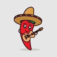 Chilli mascot design vector